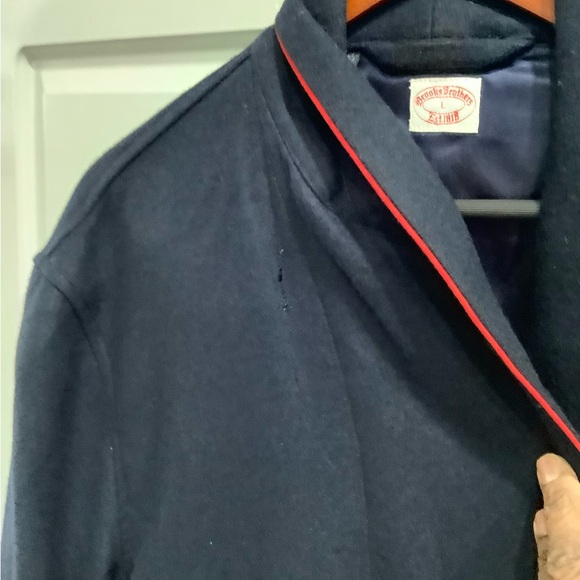 Men’s Vtg Brooks Brothers Robe House Coat, Wool, Hugh Hefner Style Cigar Robe L - Picture 15 of 16